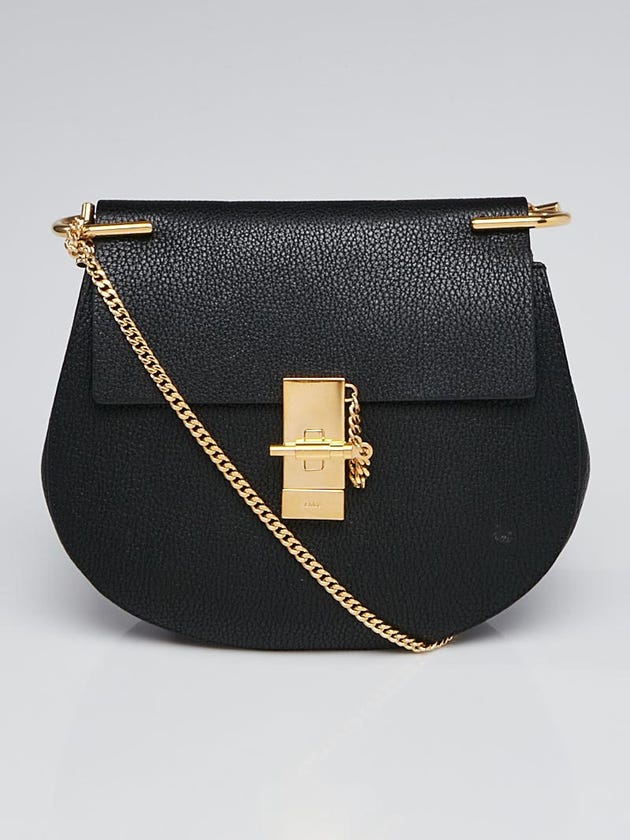 Chloe Black Pebbled Leather Small Drew Bag