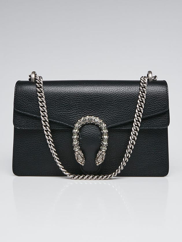 Gucci Black Pebbled Leather Dionysus Shoulder Bag