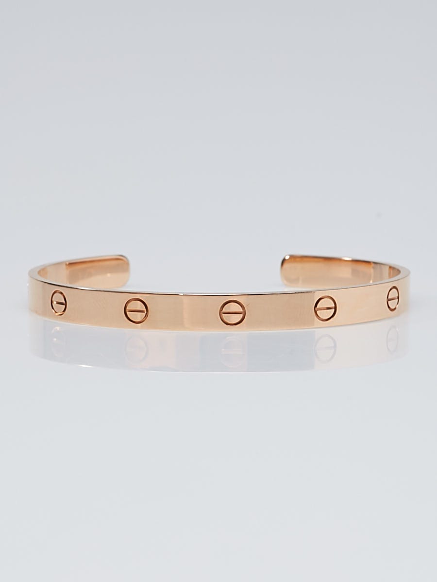Cartier 18k Pink Gold LOVE Open Bracelet Size 20