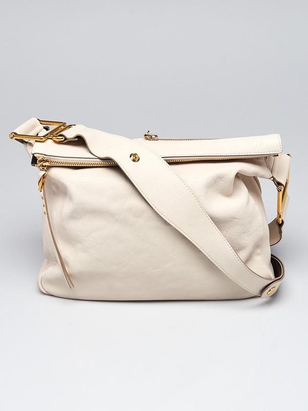 Chloe White Leather Vanessa Shoulder Bag