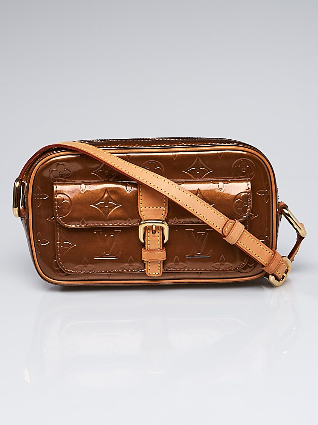 Louis Vuitton Bronze Monogram Vernis Christie Crossbody Bag MM