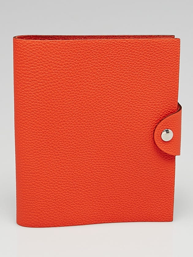 Hermes Rouge Pivoine Togo Leather Ulysses PM Agenda/Notebook