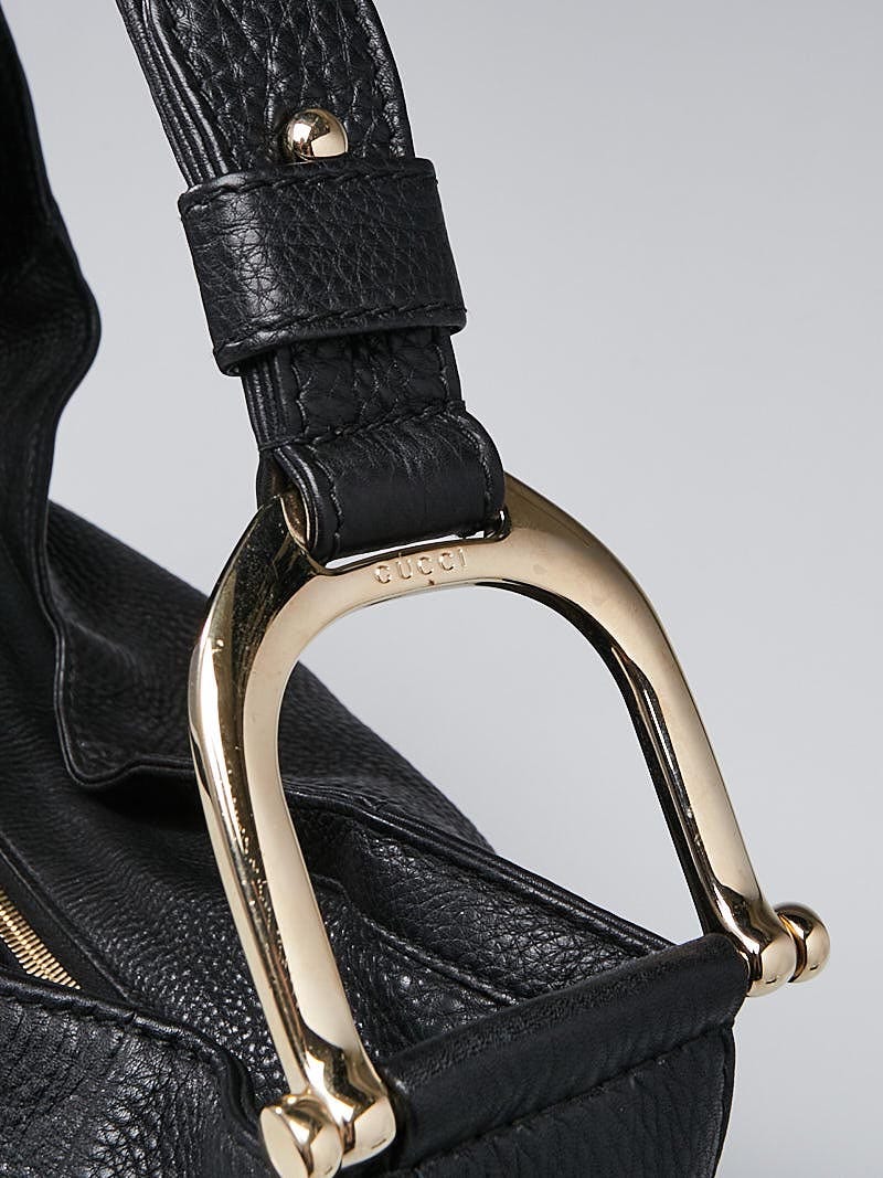 Gucci Black Leather Greenwich Medium Hobo Bag | Yoogi's Closet