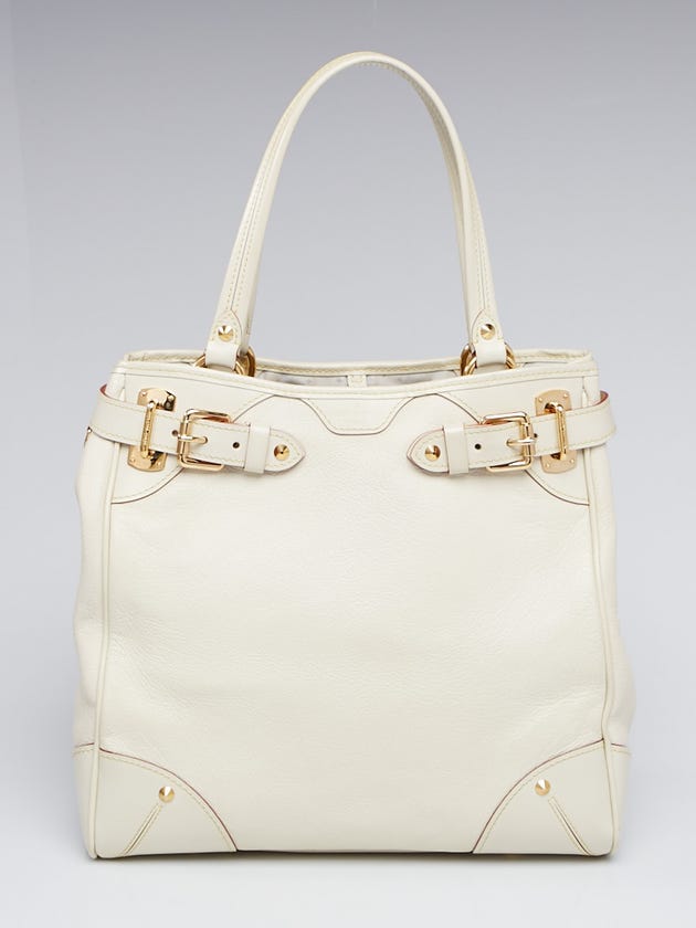 Louis Vuitton White Suhali Leather Le Majestueux Tote Bag