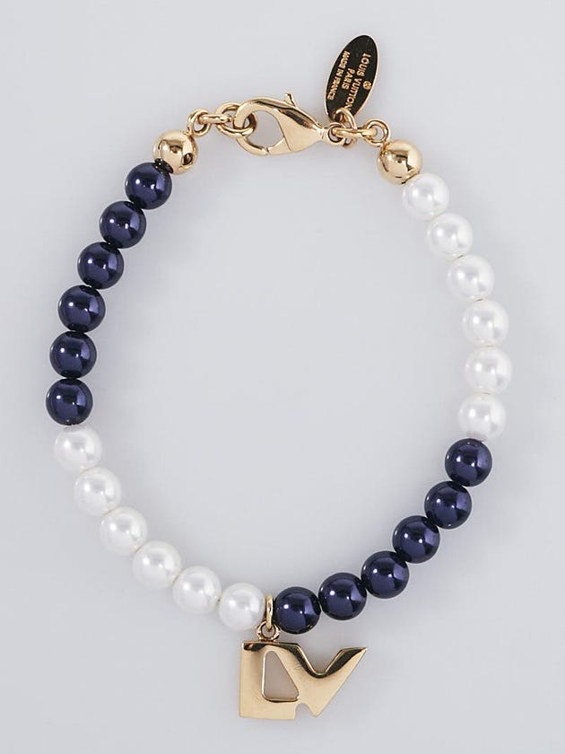 Louis Vuitton White/Blue Beaded Bracelet