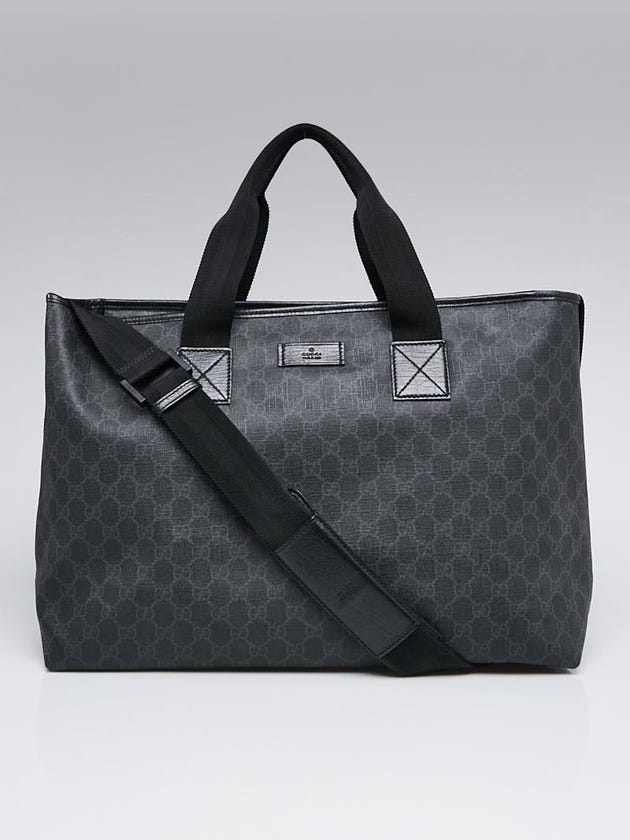 Gucci Black/Grey GG Coated Canvas Large Messenger Bag