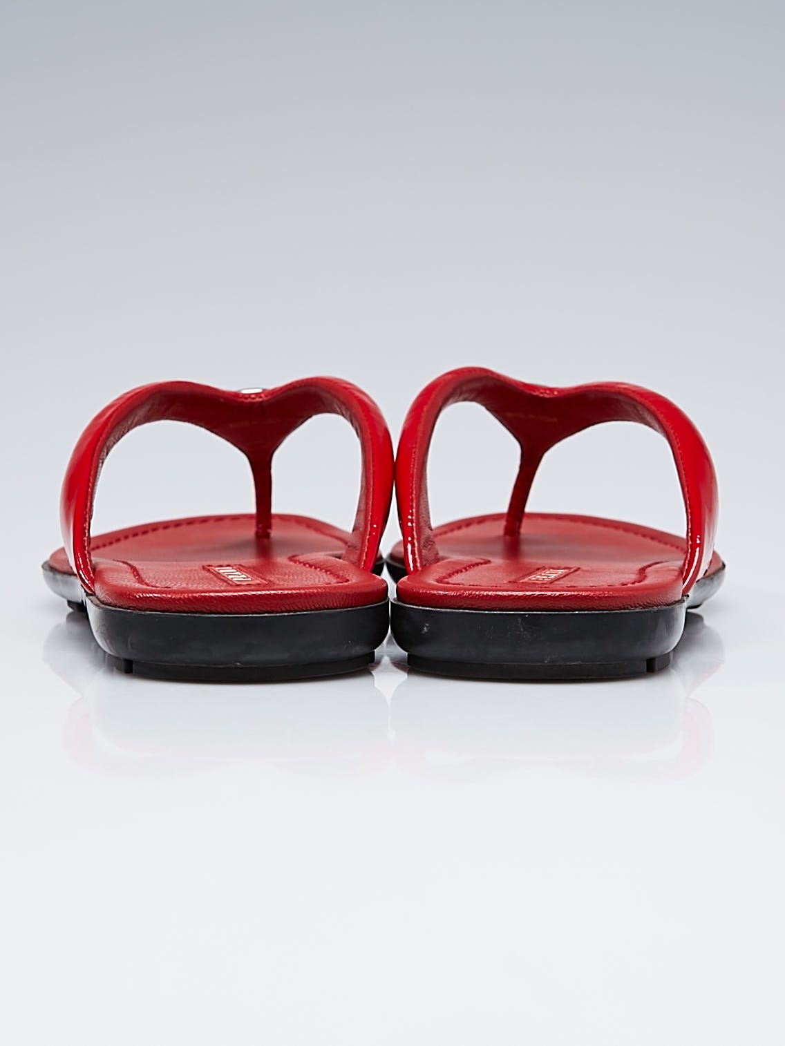 Prada Red Patent Leather Thong Sandals Size 7/37.5 | Yoogi display picture 2