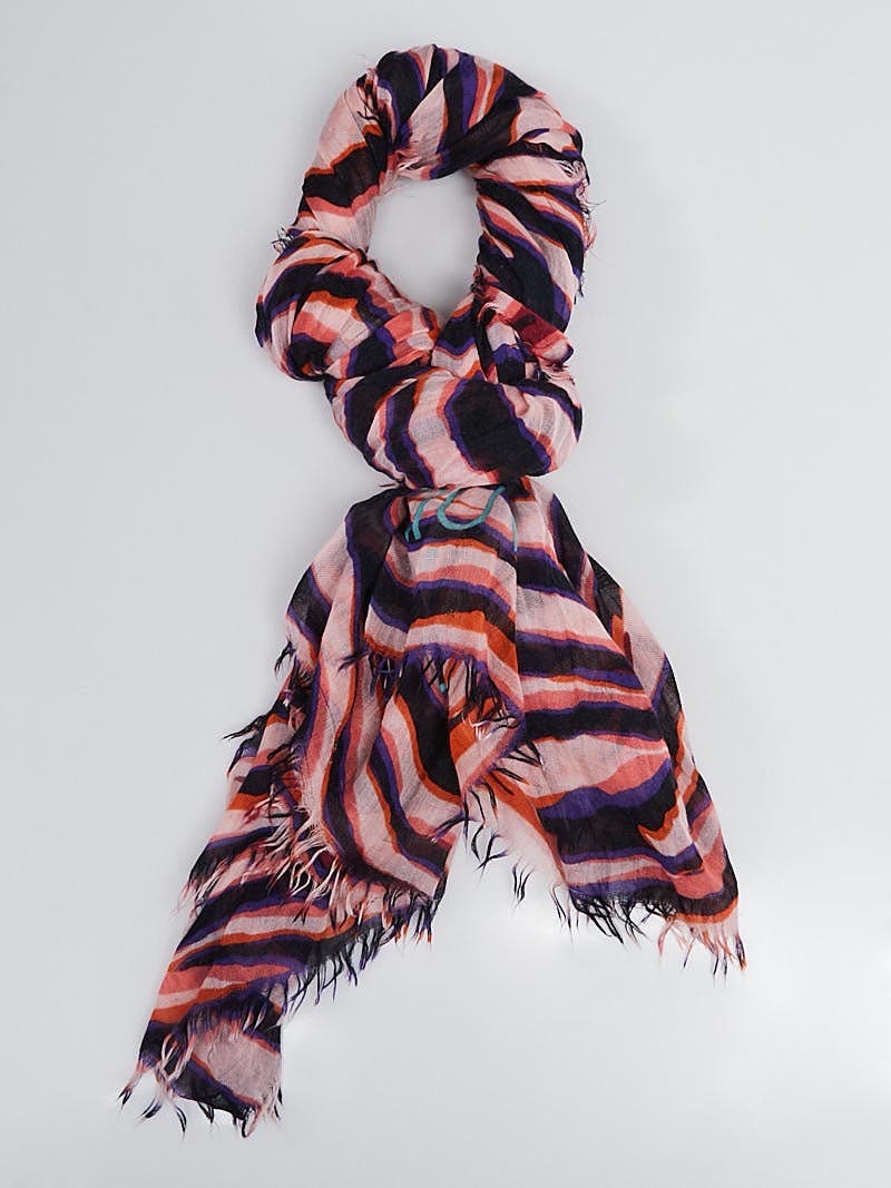 Louis Vuitton Corail Cashmere/Silk Zebra Stole Scarf