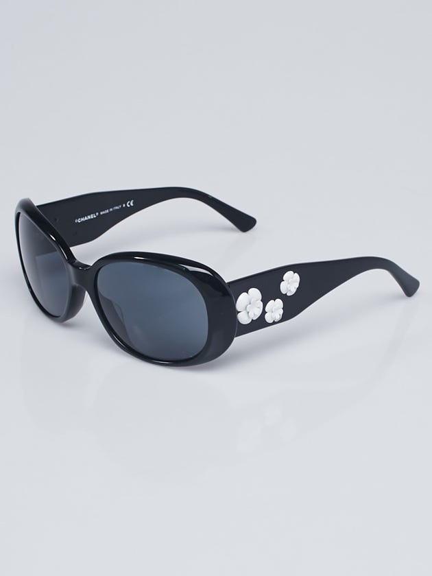 Chanel Black Frame Camellia Flower Sunglasses-5113