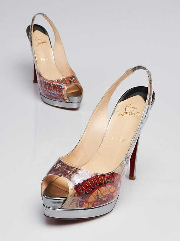 Christian Louboutin PVC Trash 120 Slingback Pumps Size 8/38.5