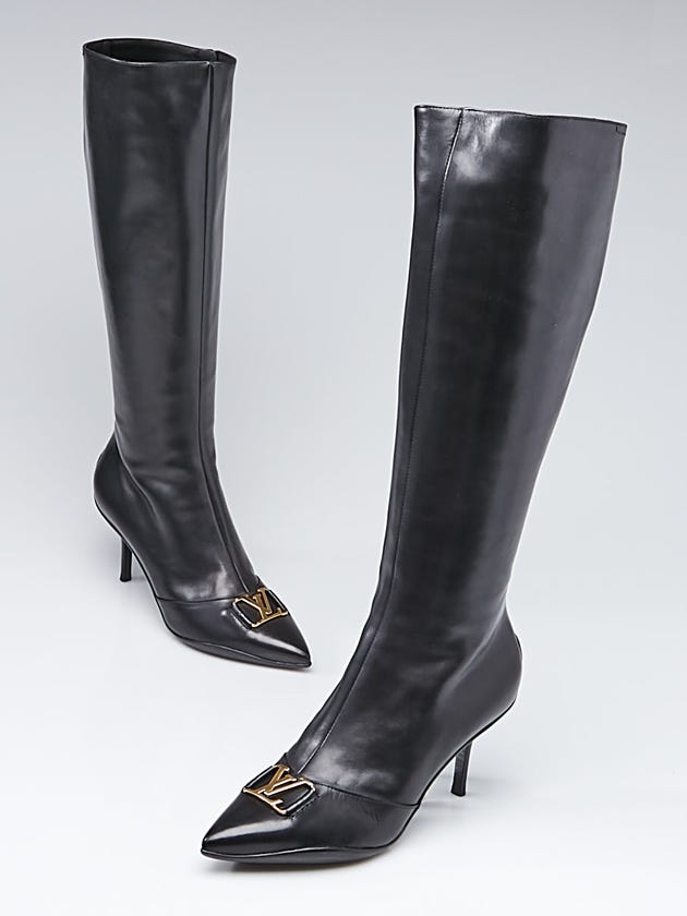 Louis Vuitton Black Leather Candice High Boots Size 8.5/39