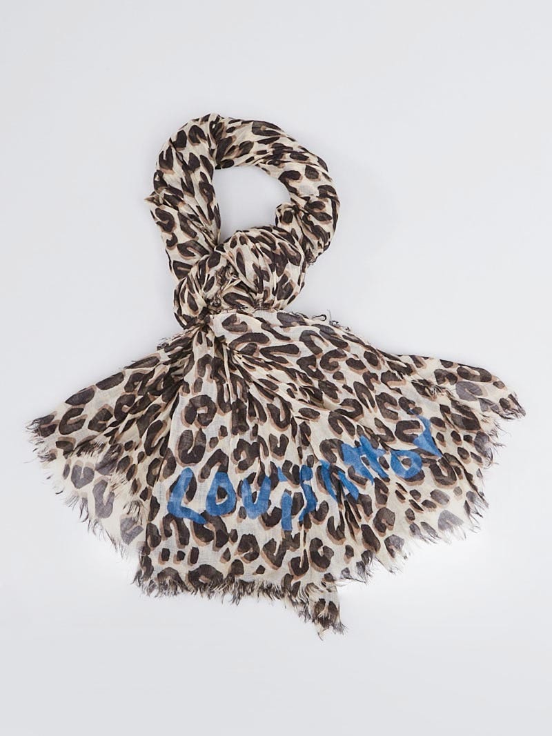 Louis Vuitton Brown Cashmere/Silk Stephen Sprouse Leopard Stole Scarf -  Yoogi's Closet