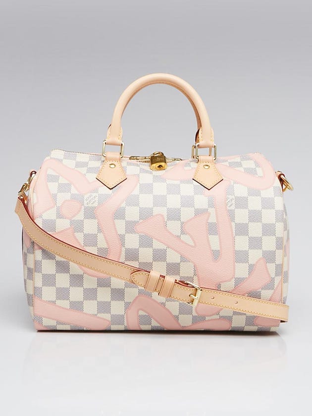 Louis Vuitton Limited Edition Damier Azur Tahitiennes Canvas Speedy 30 Bandouliere Bag