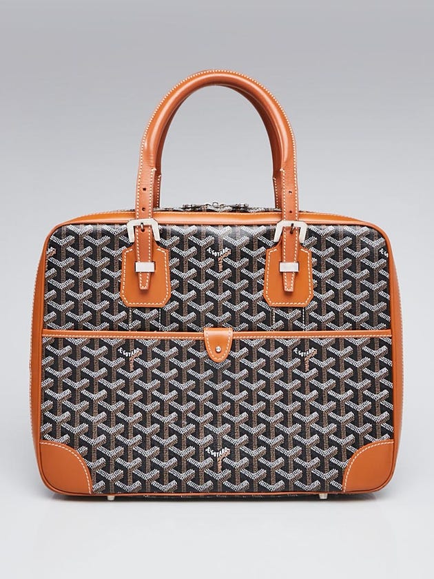 Goyard Black Chevron Print Coated Canvas Ambassade PM Briefcase Bag