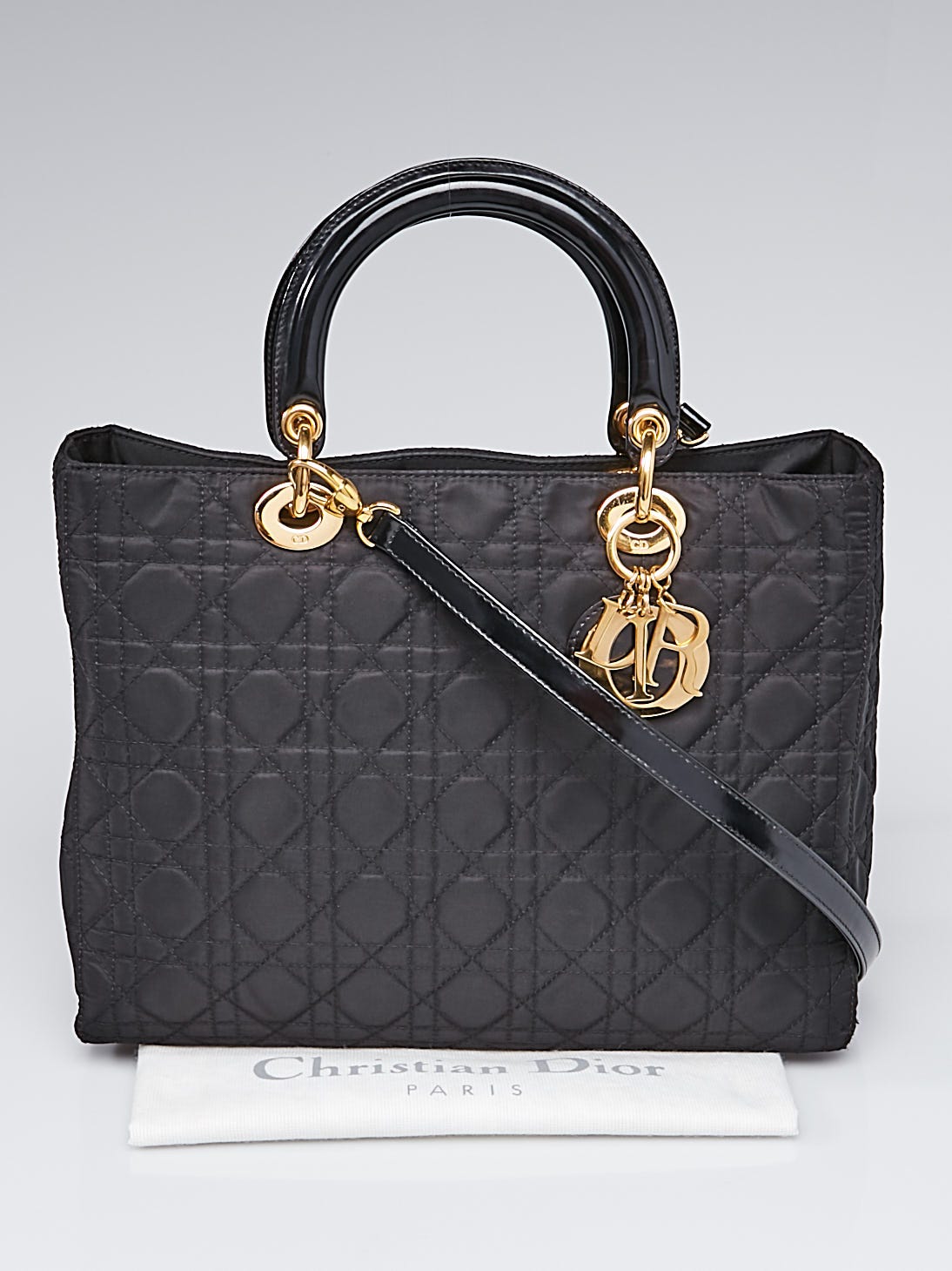 Dior LadyDior 黒 ナイロン キルティング クラッチ ショルダー Dior LadyDior 黒 ナイロン キルティング クラッチ ショルダー Dior