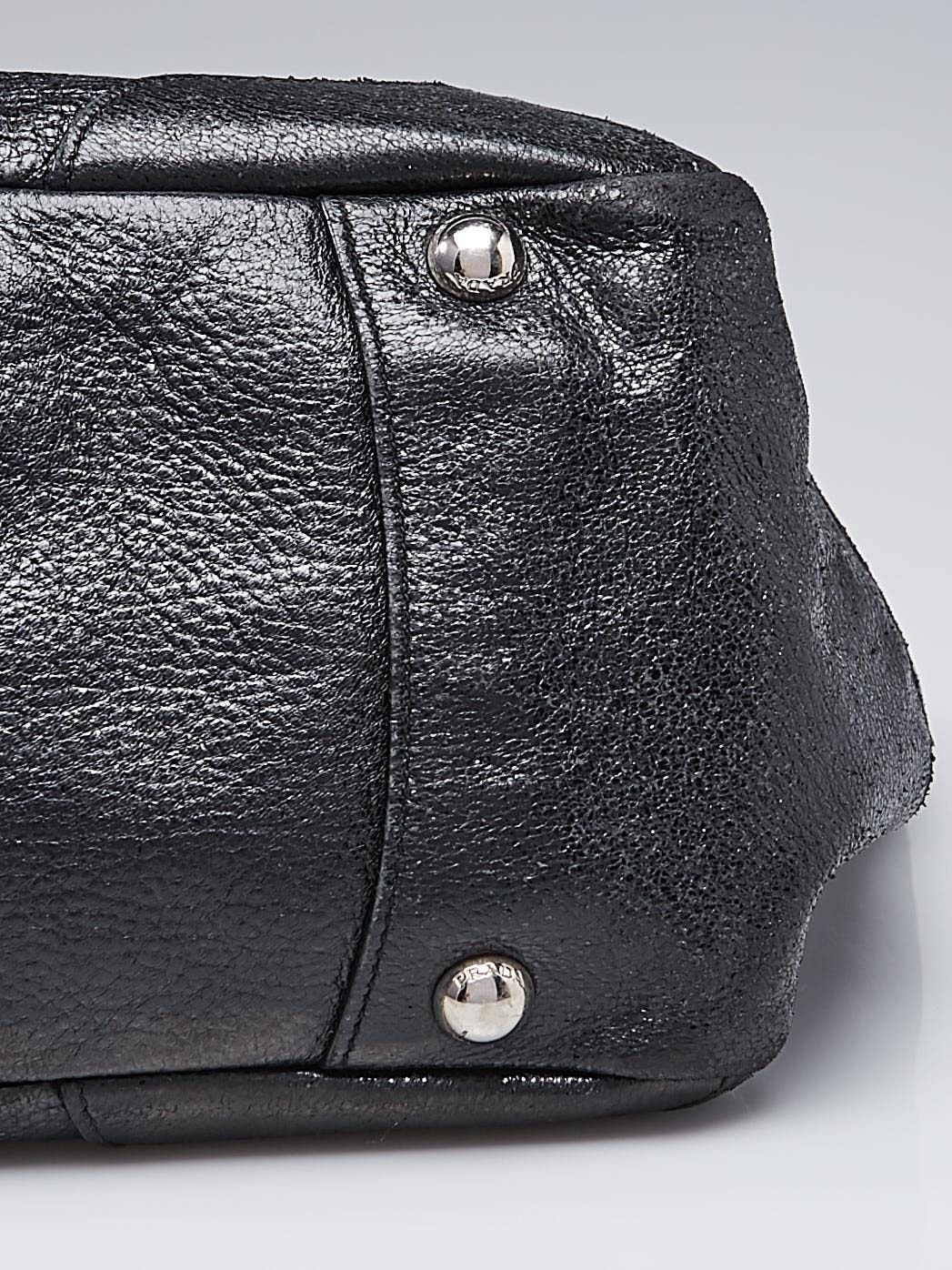 Prada Cervo Lux Black Large Chain Shopping Tote Bag – I MISS YOU VINTAGE