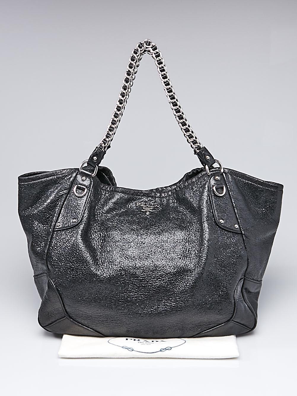 Prada Black Deerskin Cervo Lux Small Shoulder Bag BR4370 - Yoogi's Closet