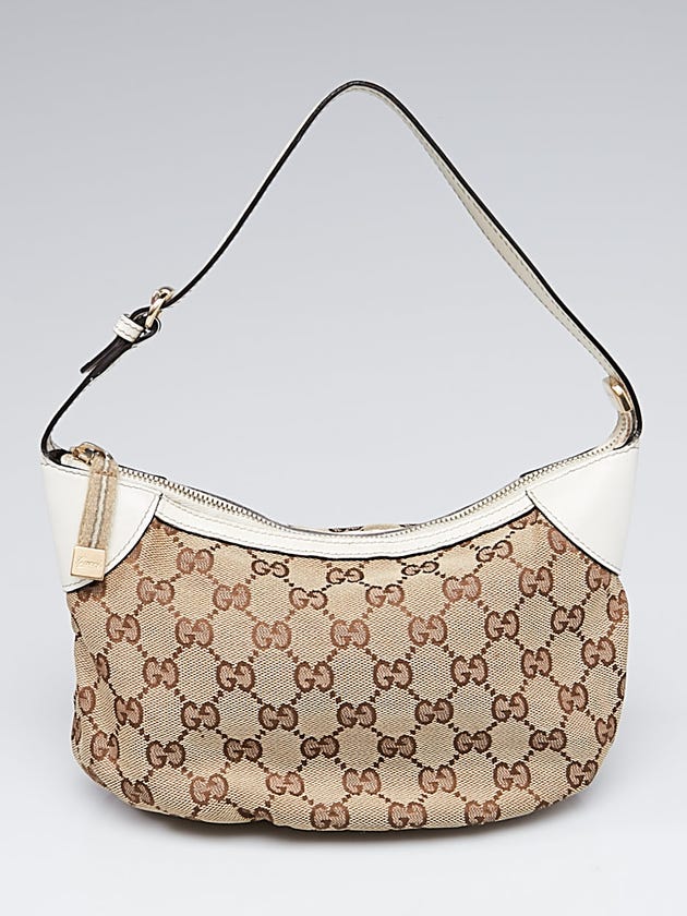 Gucci Beige/White GG Canvas Accessories Pochette Bag