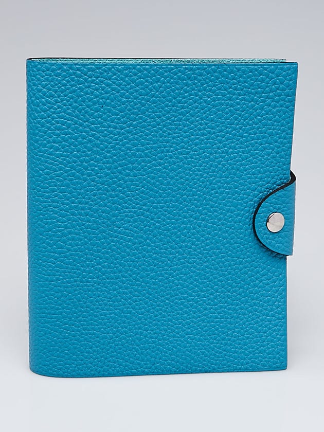 Hermes Turquoise Togo Leather Ulysses PM Agenda/Notebook