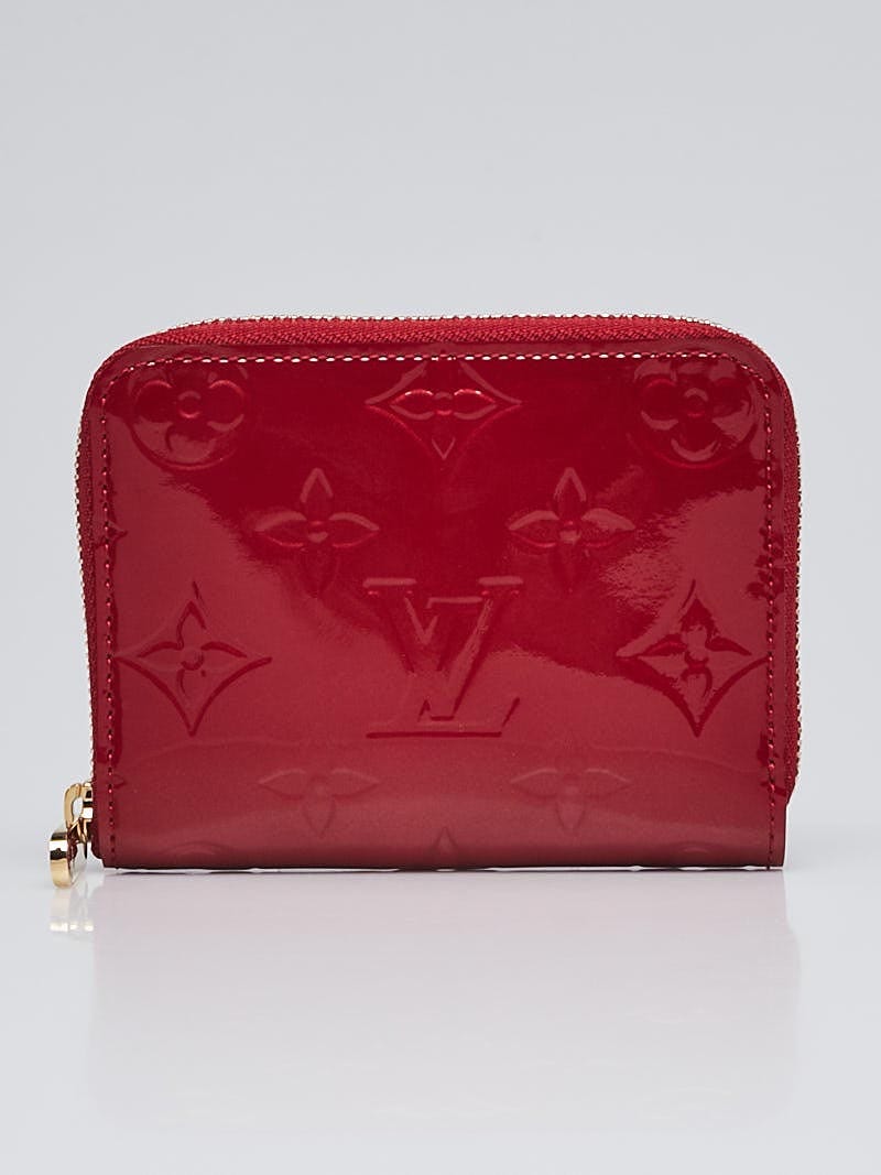 Louis Vuitton Auth Monogram VERNIS Pomme D'amour Key Chain Coin Purse Wallet  LV