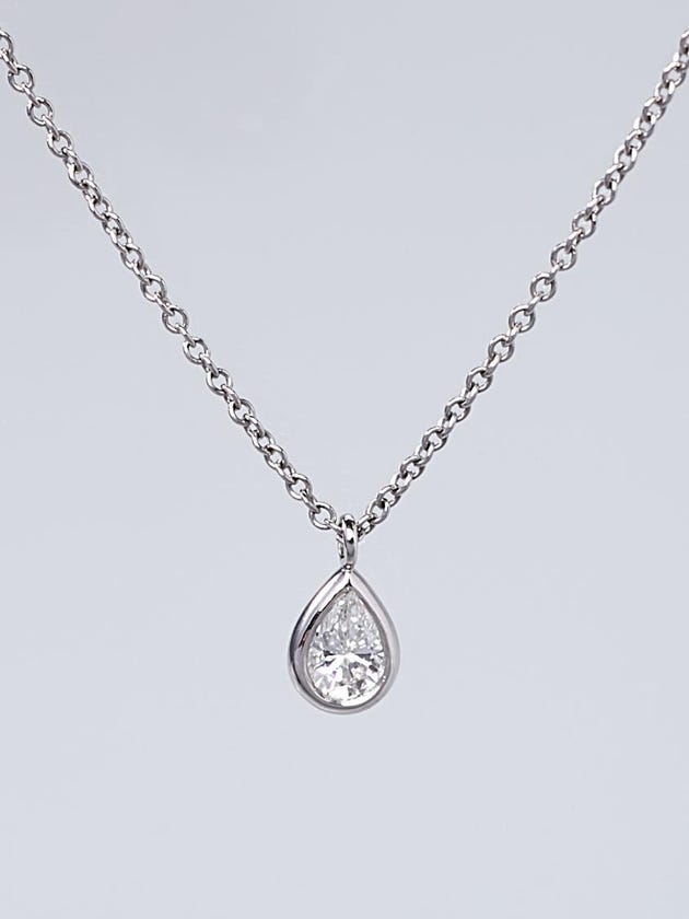 Tiffany & Co. Platinum and Pear Shape Diamond Elsa Peretti Diamonds by the Yard Pendant Necklace