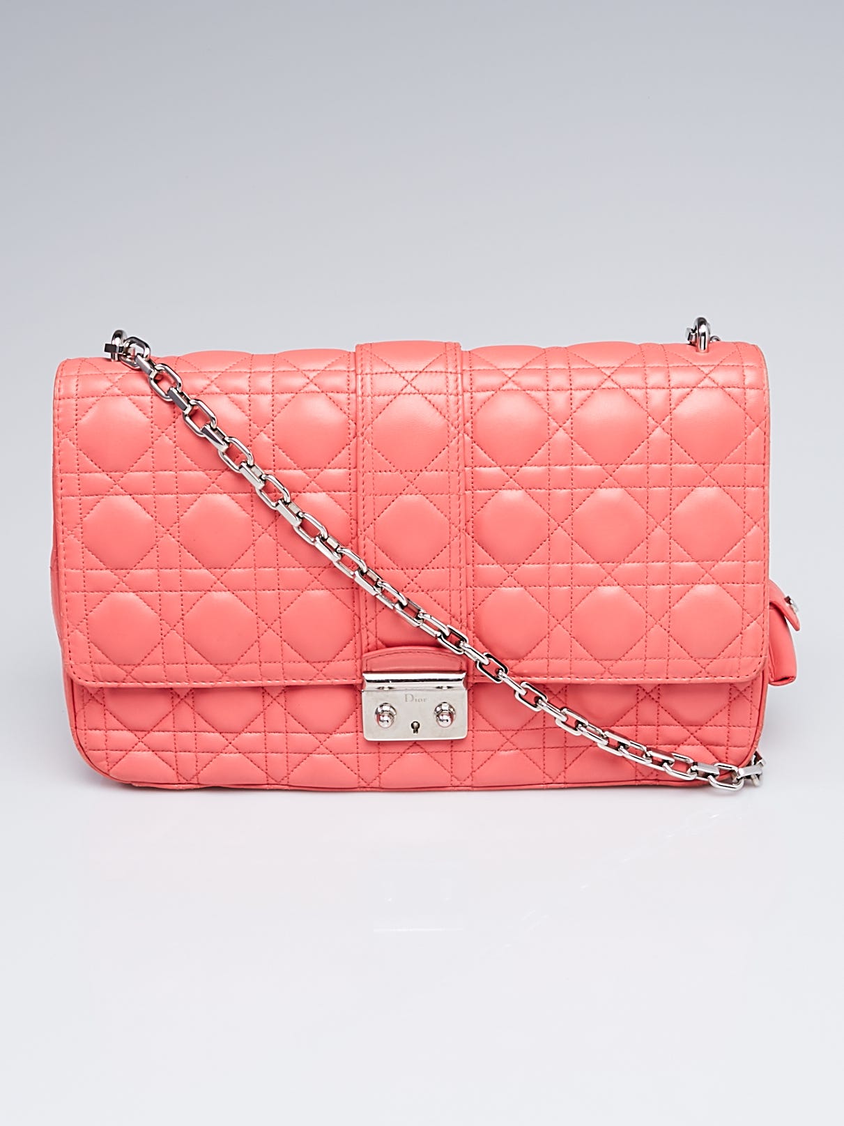 Christian Dior Grey Cannage Quilted Lambskin Leather Small Lady Dior Bag -  Yoogi's Closet