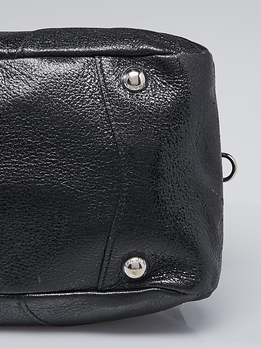Prada Black Cervo Lux Leather Chain Shoulder Bag BR3828 - Yoogi's