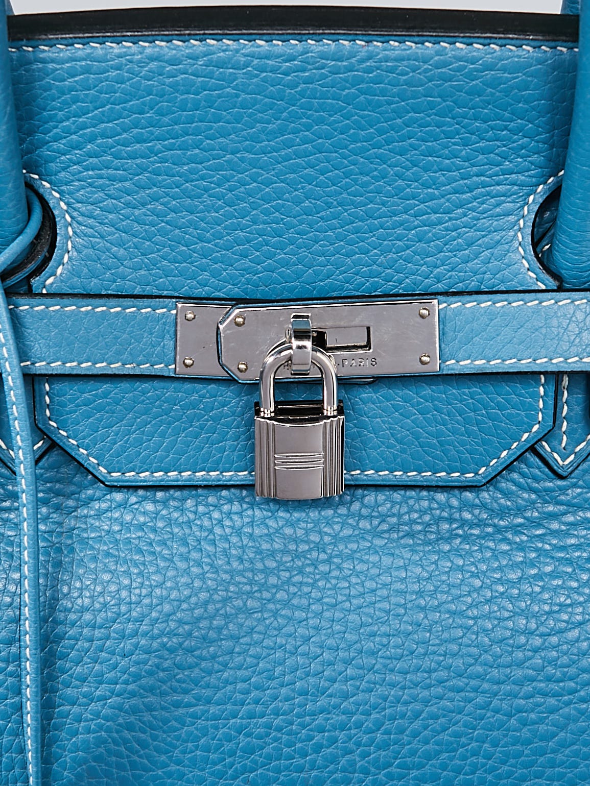 Hermes Blue Jean Clemence Birkin with Palladium Hardware 35cm (SZZX) 144010018106 RP/SA