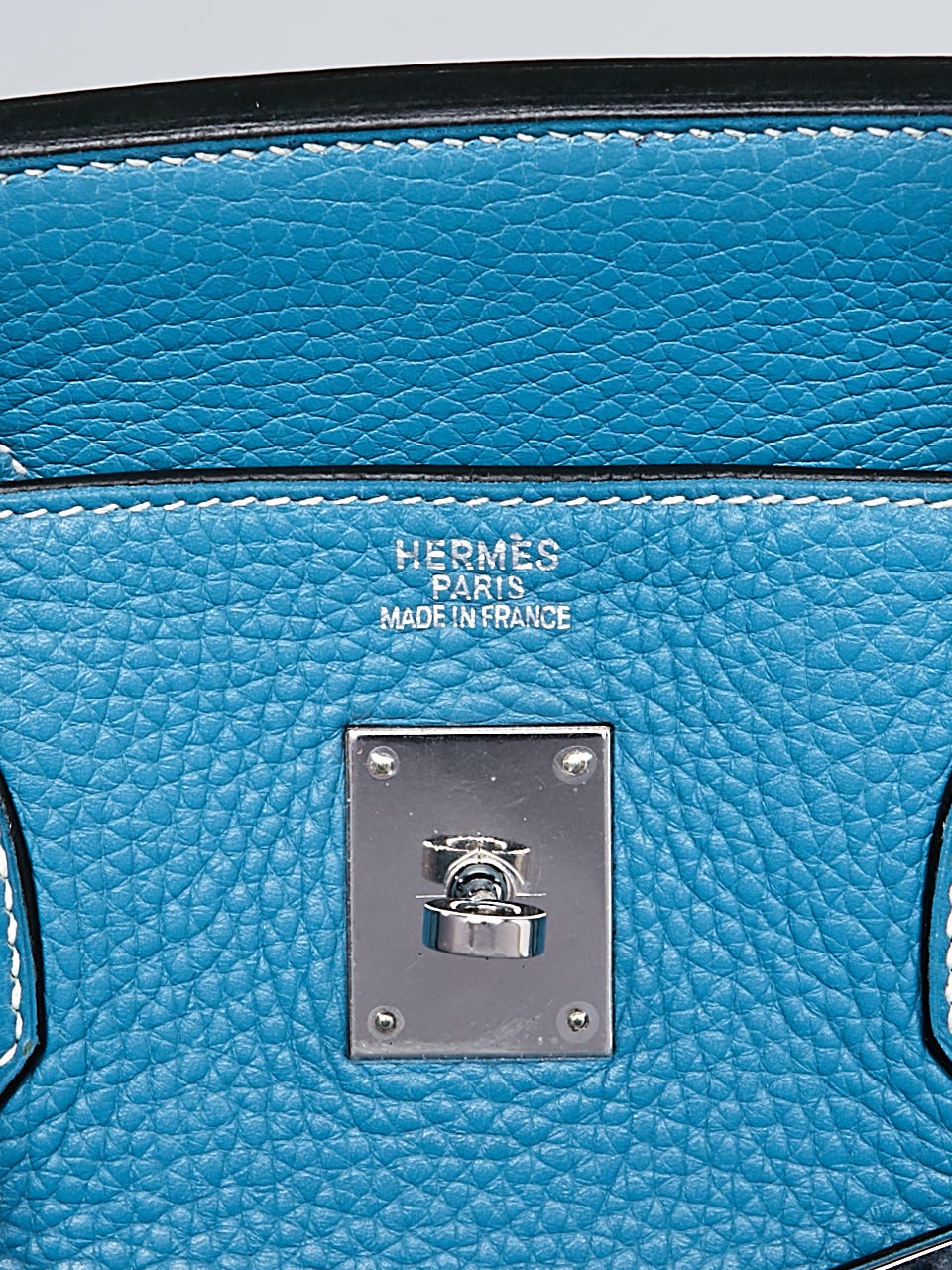 Hermes Birkin Voyage Blue Jean Clemence with Palladium Hardware 50 at  1stDibs