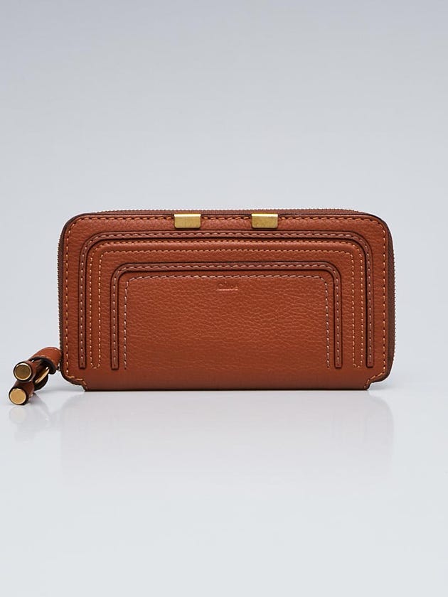 Chloe Tan Leather Marcie Zip Wallet
