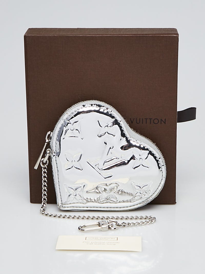 Louis Vuitton Limited Edition Silver Monogram Miroir Heart Coin Purse -  Yoogi's Closet