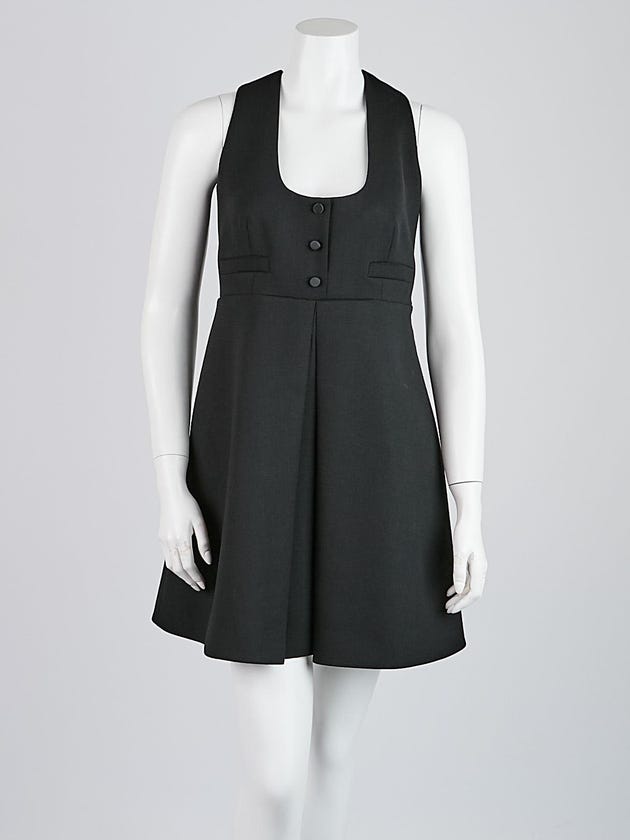 Yves Saint Laurent Black Wool Sleeveless Dress Size 6/40