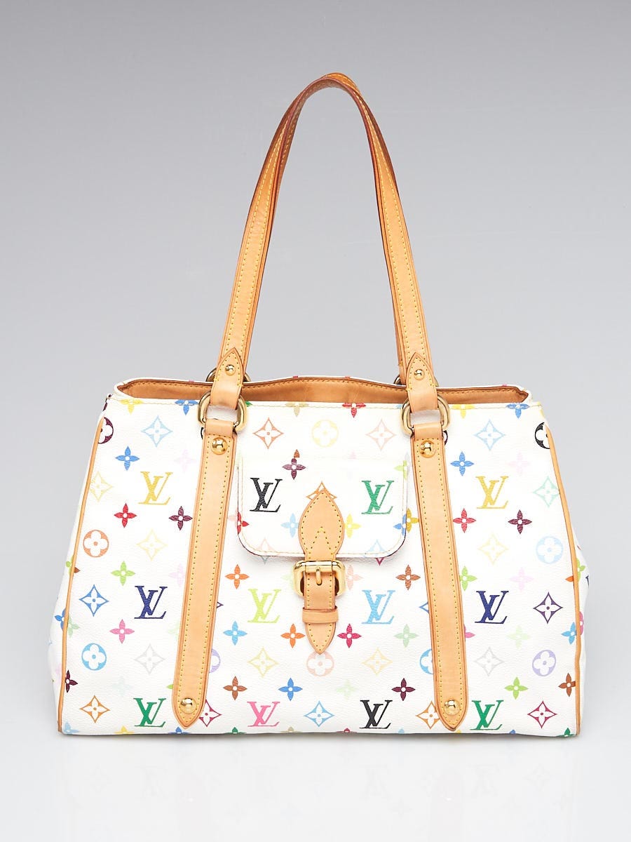 Louis Vuitton White Monogram Multicolore Aurelia MM Bag - Yoogi's Closet