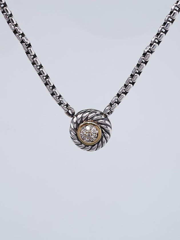 David Yurman Sterling Silver and Diamonds Cookie Pendant Necklace
