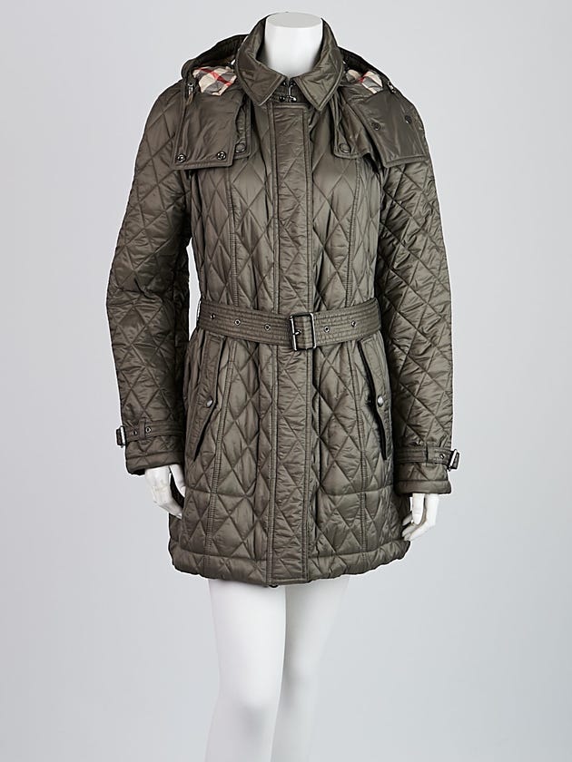 Burberry Britt Grey Quilted Nylon Jacket Size L