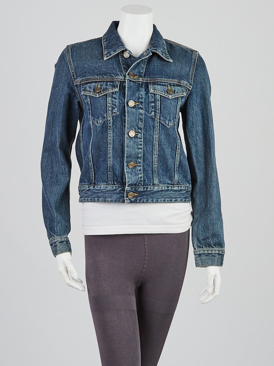 effect Saint Laurent - Blue Denim jacket with vintage - IetpShops Curaçao -  Saint Laurent Leopard Print Denim Shorts