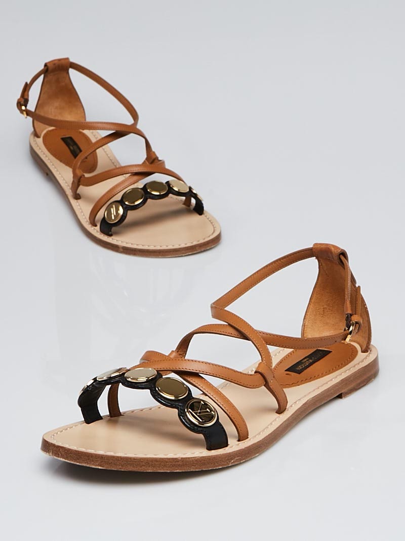 Louis Vuitton Brown Leather Sandals It 38.5 | 8.5