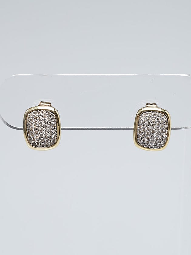 David Yurman 18k Gold and Sterling Silver Diamonds Albion Earrings