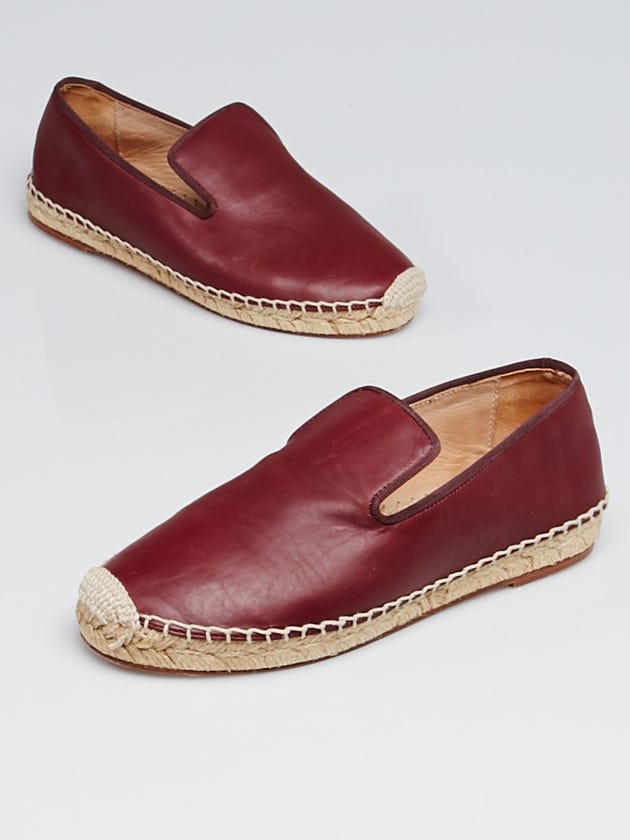 Celine Red Leather Espadrille Slipper Flats Size 5.5/36