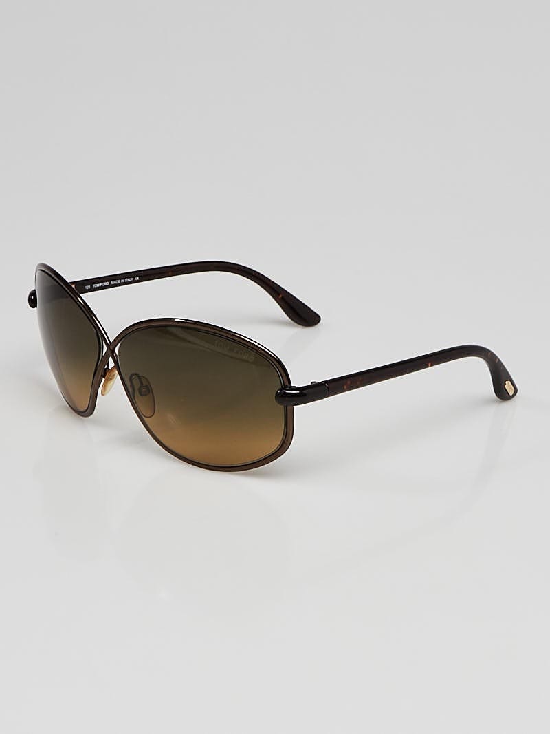 Tom Ford Antique Brass and Tortoise Shell Brigitte Sunglasses TF160 -  Yoogi's Closet