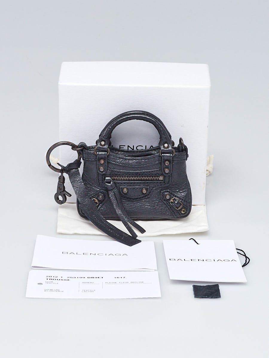 Balenciaga Small Bag Charm Key Ring Black mini Bag Key Holder Speed Shipping