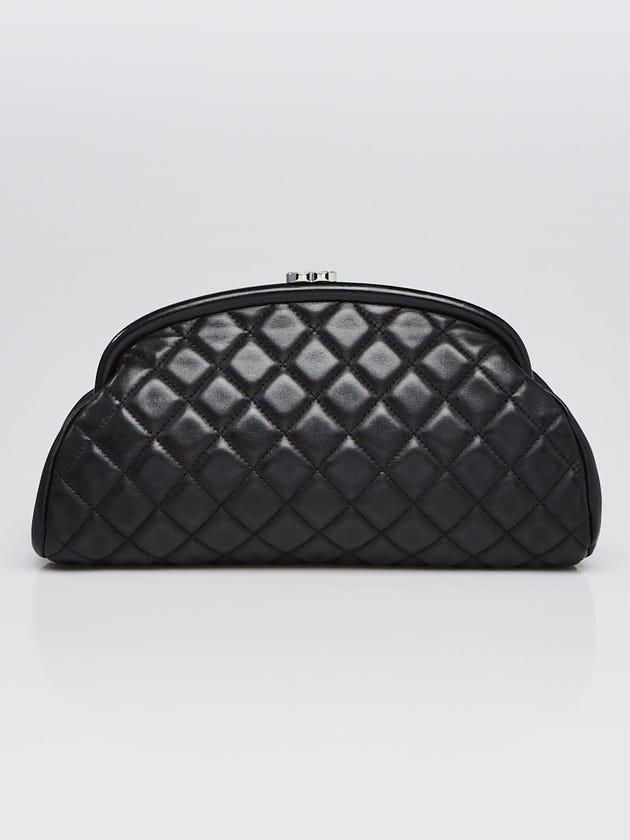 Chanel Black Quilted Lambskin Leather Timeless Clutch Bag