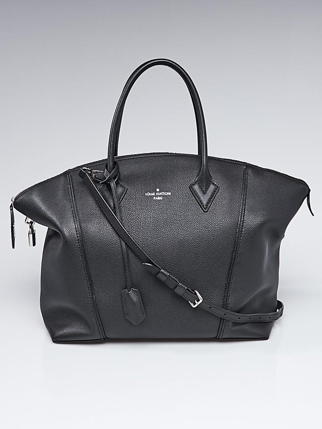 Louis Vuitton Black Veau Cachemire Calfskin Leather Soft Lockit MM Bag