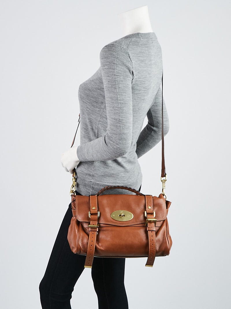 Mulberry Oak Soft Buffalo Leather Alexa Satchel Bag | Yoogi's Closet
