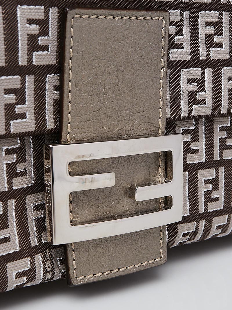 全日本送料無料 Fendi Grey/Silver Zucchino Canvas Mama Forever Bag 8BR001 ピアス