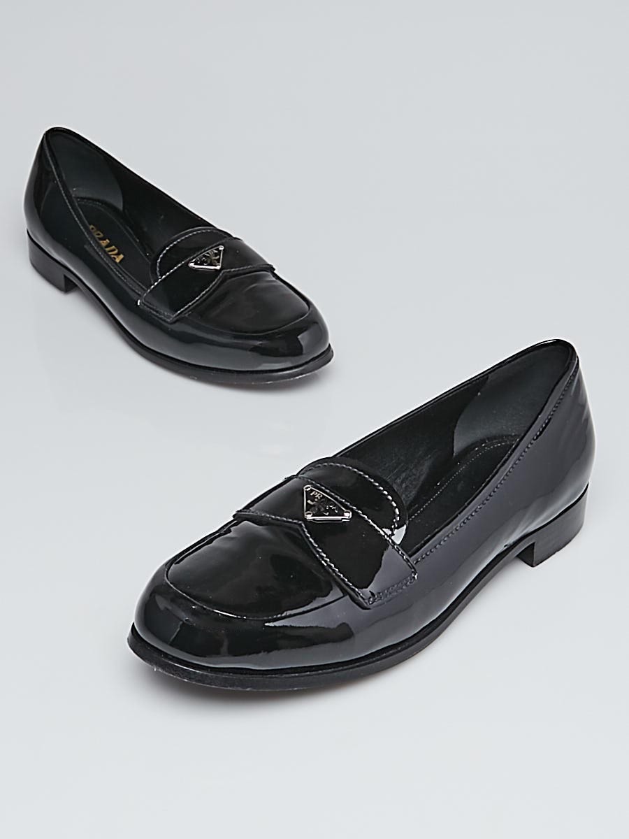 Prada patent leather discount loafers