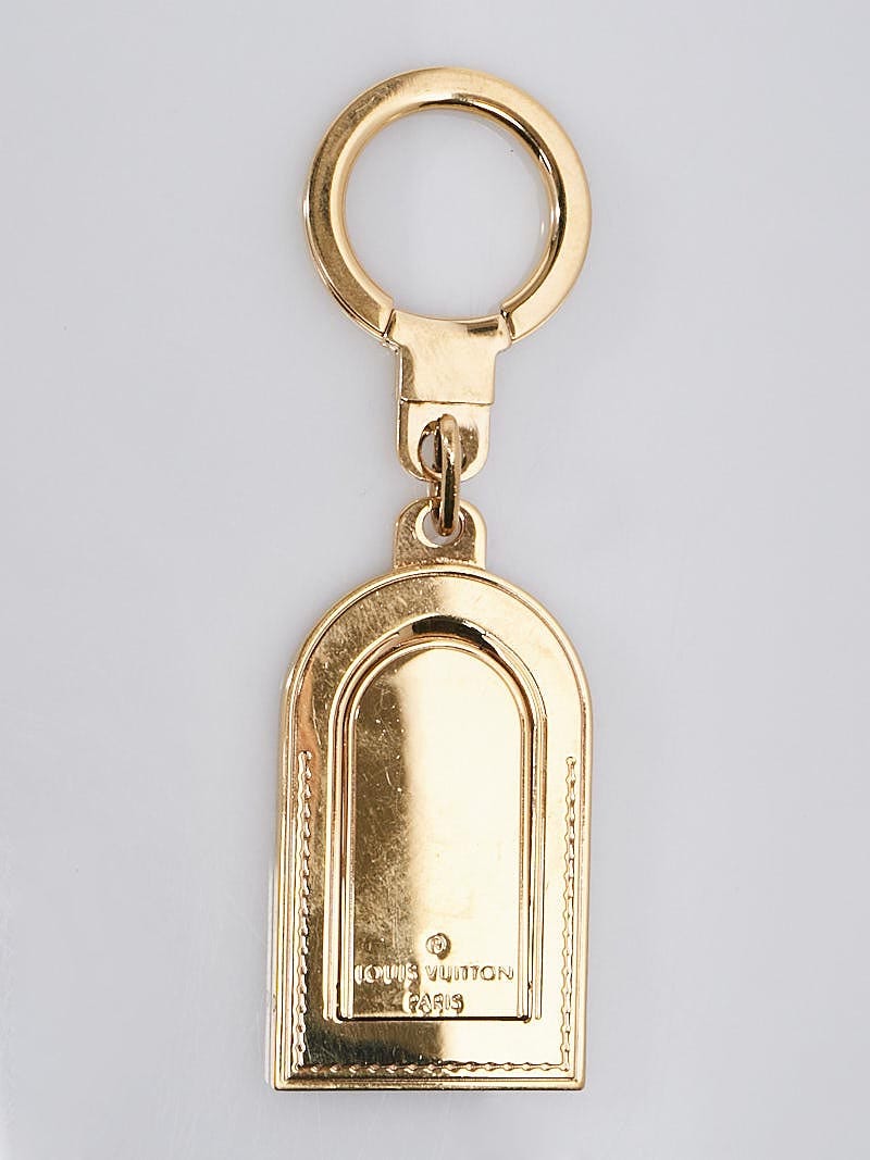 Louis Vuitton Goldtone Metal Luggage Tag Key Holder and Bag Charm