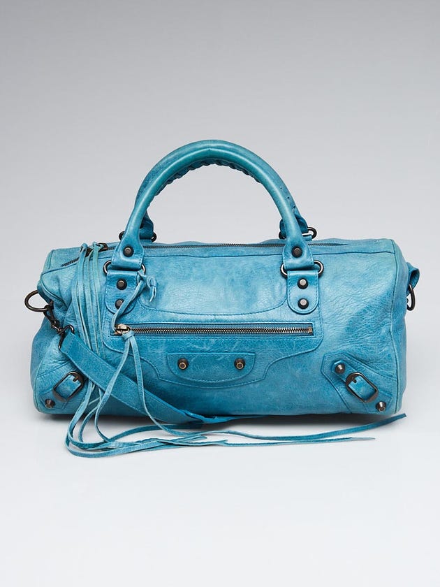 Balenciaga Cyclade Lambskin Leather Motorcycle Twiggy Bag