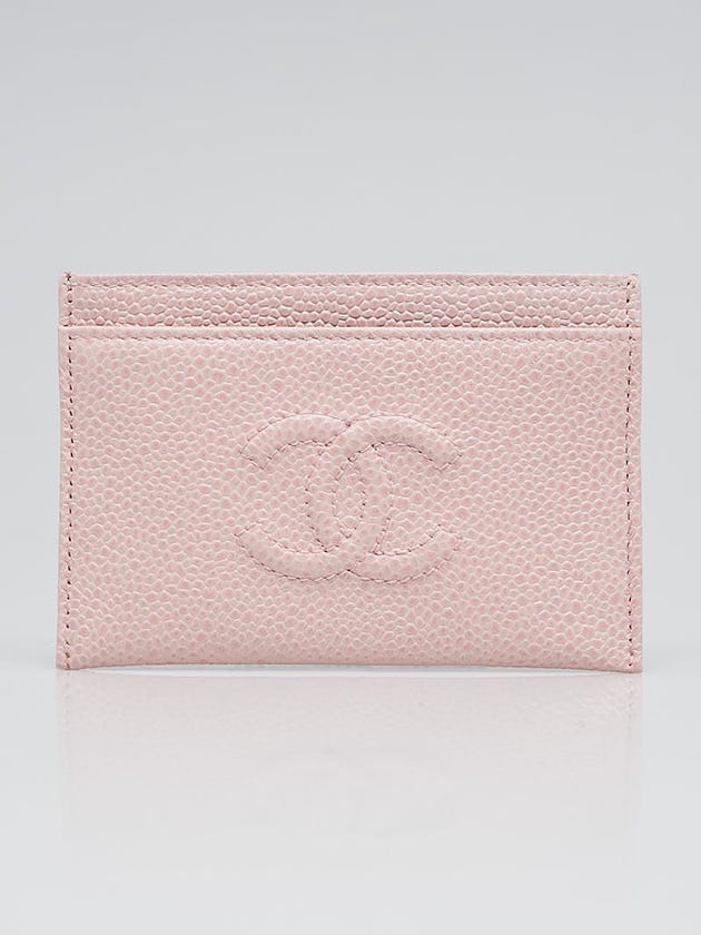 Chanel Light Pink Caviar Leather Card Holder