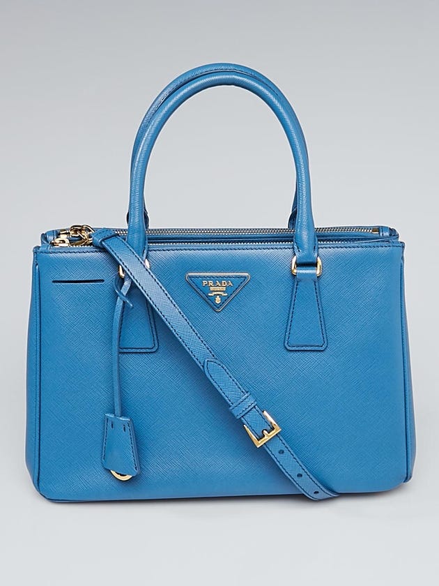 Prada Cobolto Saffiano Lux Leather Small Zip Tote Bag BN1801